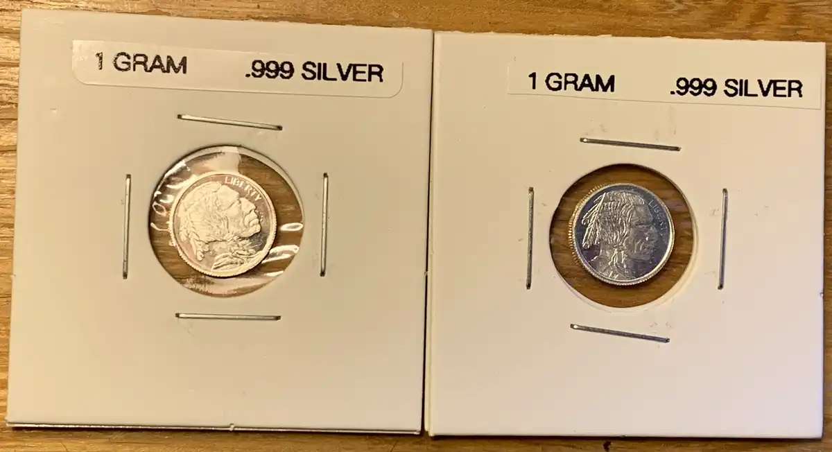 Buffalo/Indian-Head-1-Gram-.999-Silver-Round-Coins